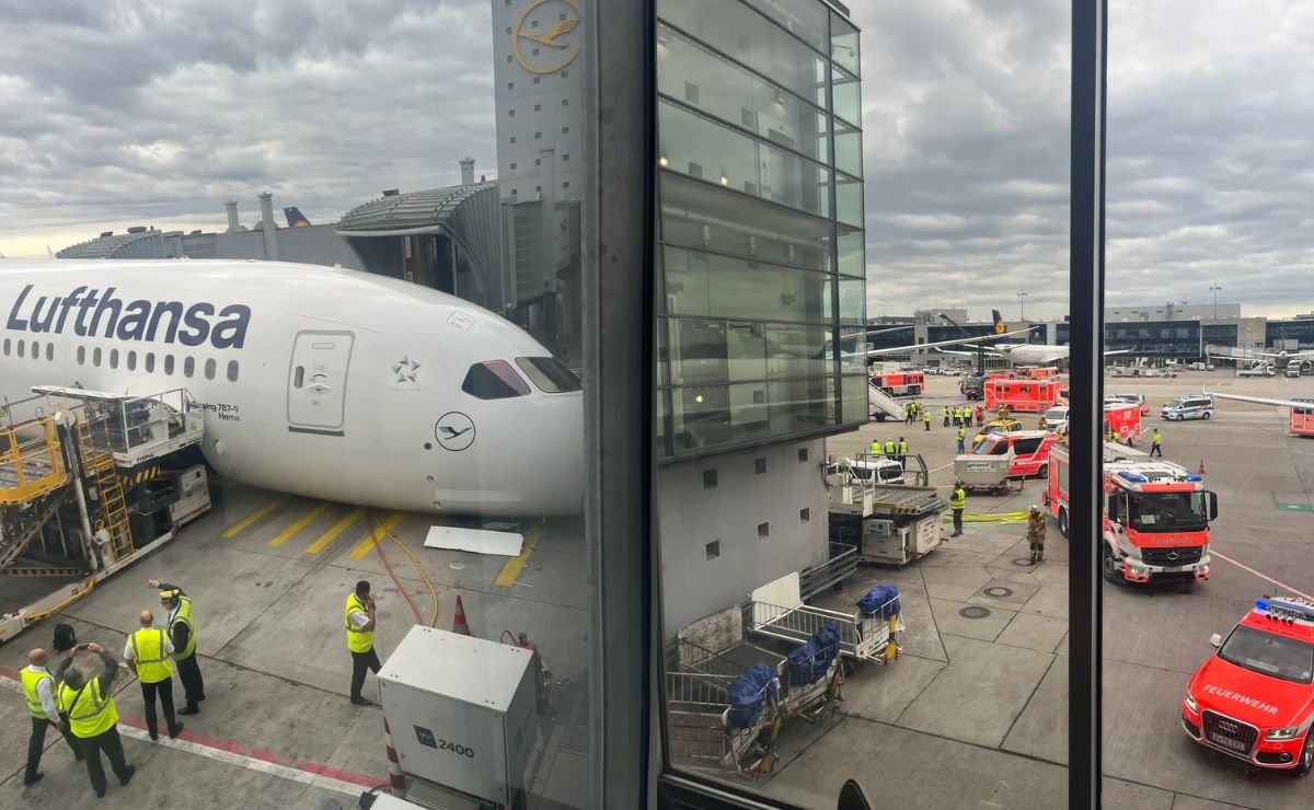 Colapsa tren de aterrizaje de avión en aeropuerto de Frankfurt; hay heridos